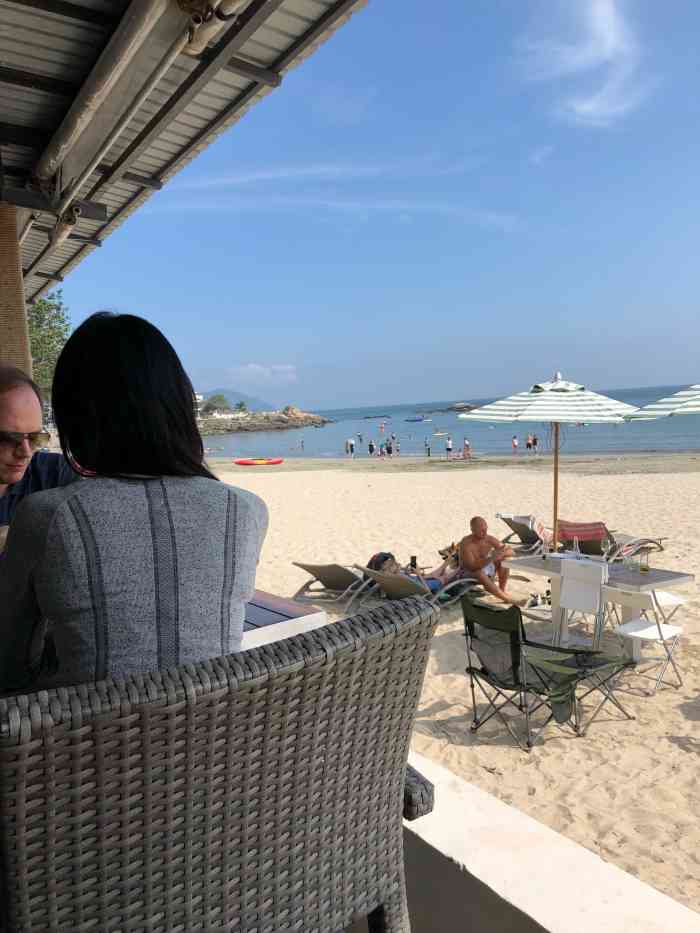 bathers at cheung sha beach