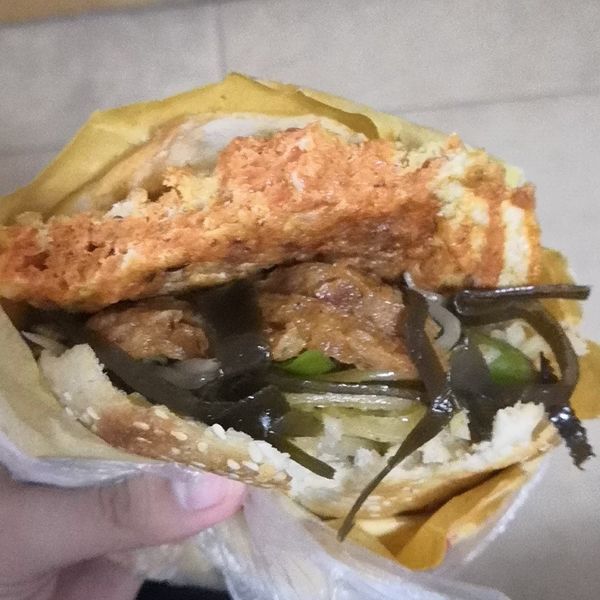 五香烧饼夹菜夹豆腐串素鸡夹煎蛋