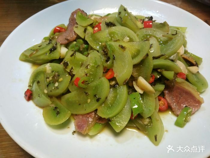 古田村·衢州菜餐厅(联盛店)青番茄腊肉图片 第2张