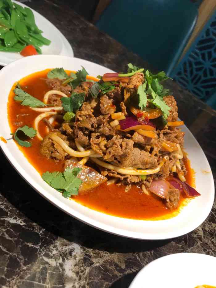 白记爆炒牛犊肉羊羔肉-"朋友接机,带我吃美食[调皮]