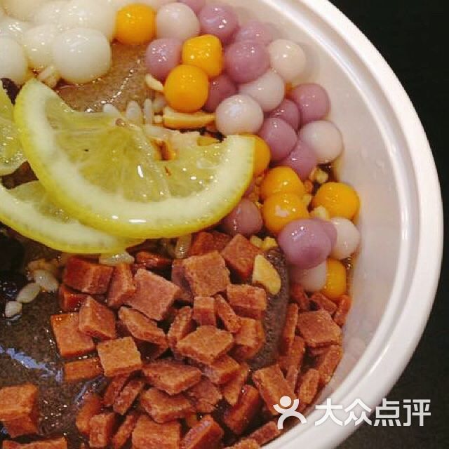 红豆柠檬冰粉