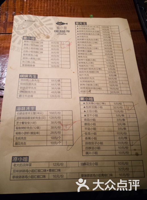 痴小鱼极致烧烤(鎏嘉码头店-菜单图片-重庆美食-大众点评网