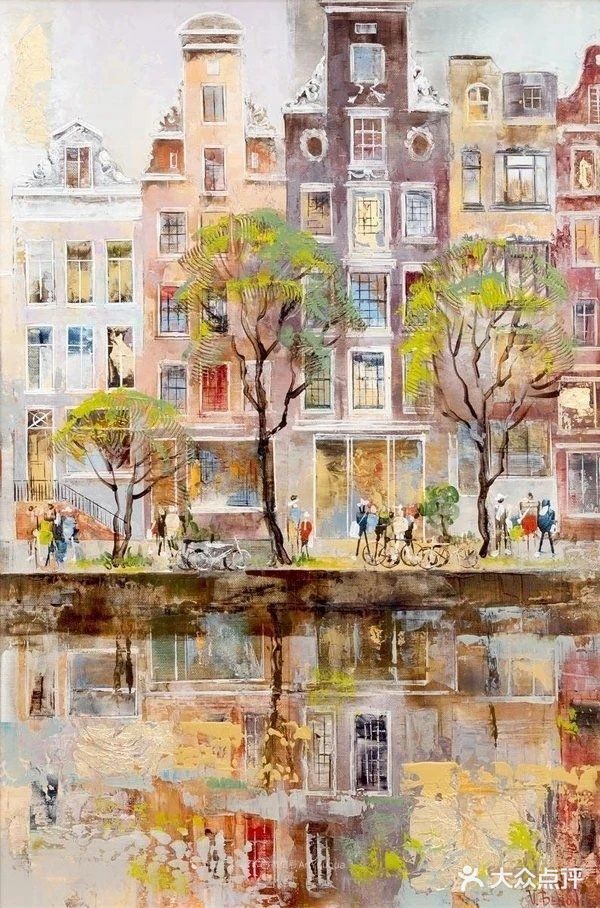 她画的油画建筑,色彩太迷人了![亲亲]