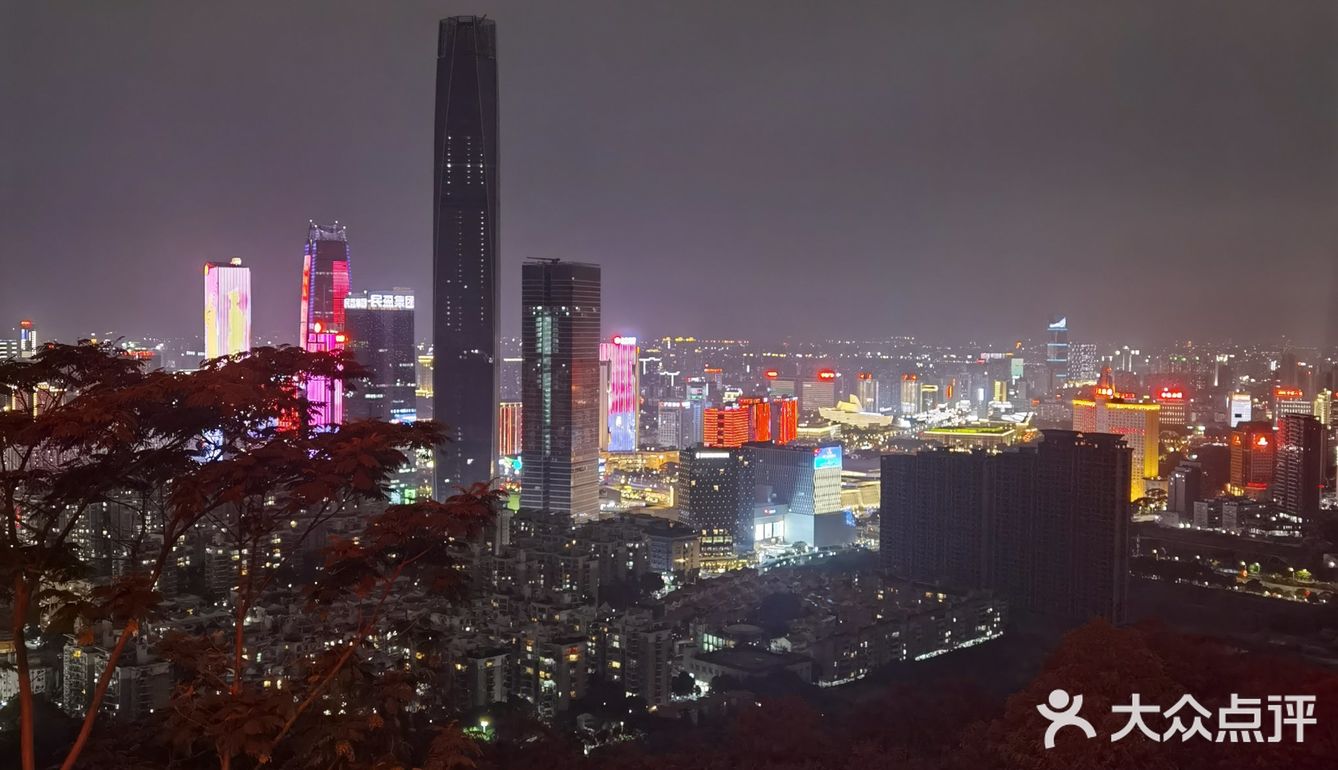 黄旗山山顶观赏东莞美丽夜景