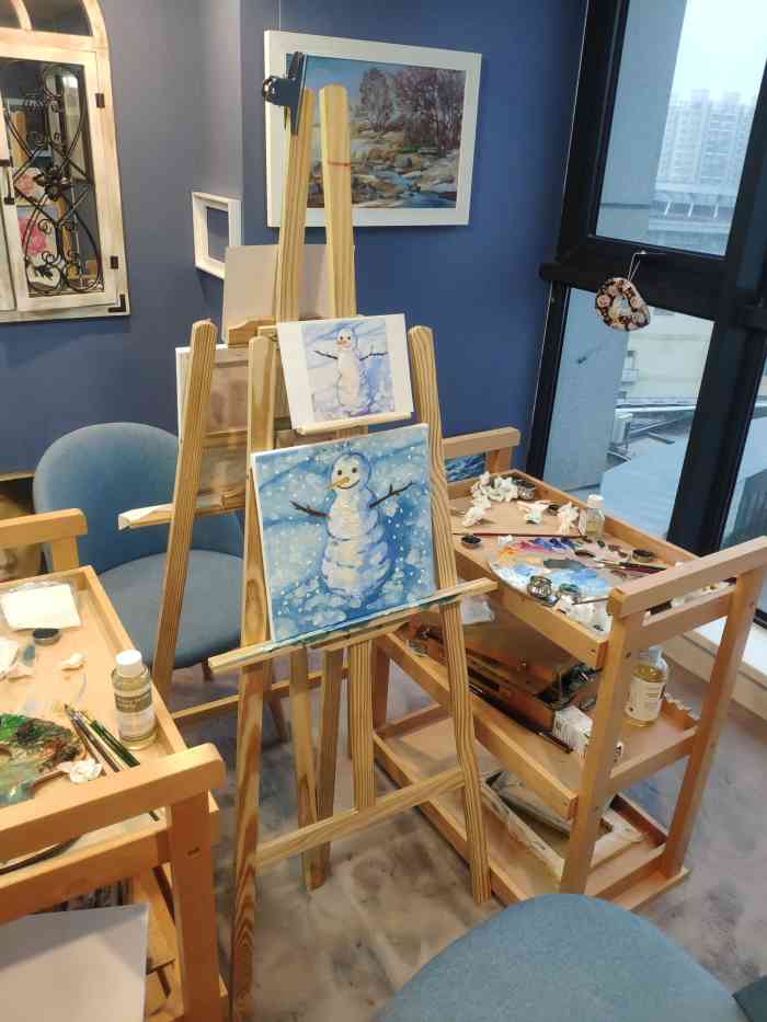一浮画室·蓝·专业成人美术-"第一次体验课程,教室很