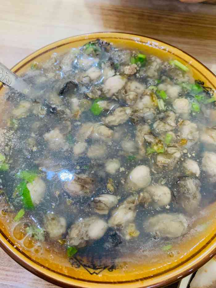 国卿小吃古早味海蛎粥肉冻-"「海蛎羹」第一次吃,海蛎是新鲜的,上面有