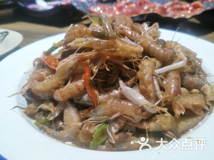 老义州泥炉烤肉嘎巴虾图片 第1张