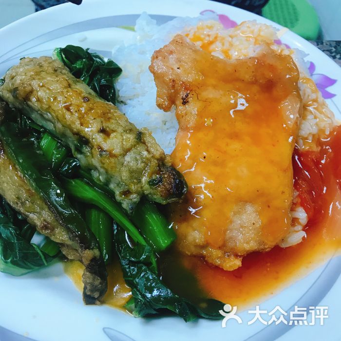 盛琳快餐-猪扒拼煎酿辣椒饭图片-珠海美食-大众点评网