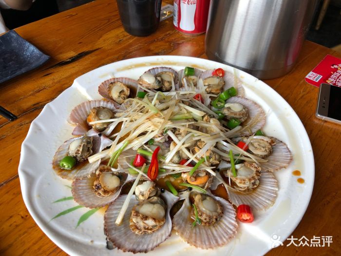 鸿记手工水饺海鲜家常菜-油泼扇贝图片-胶州市美食