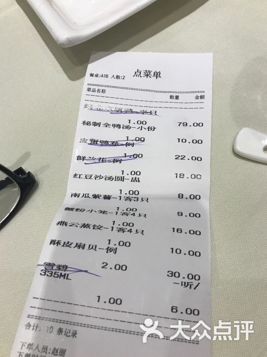 燕云楼(广西北路店)-账单-价目表-账单图片-上海美食