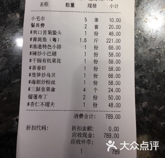 天天渔港(延安路店)--价目表图片-大连美食-大众点评网