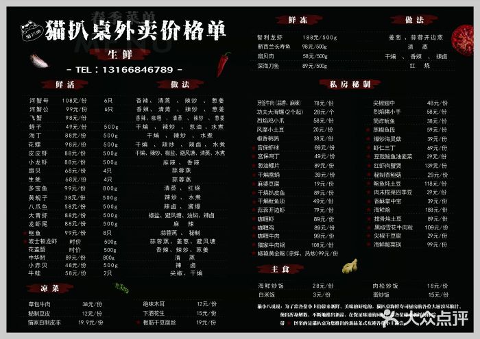 猫扒桌(海鲜寿司)菜单图片