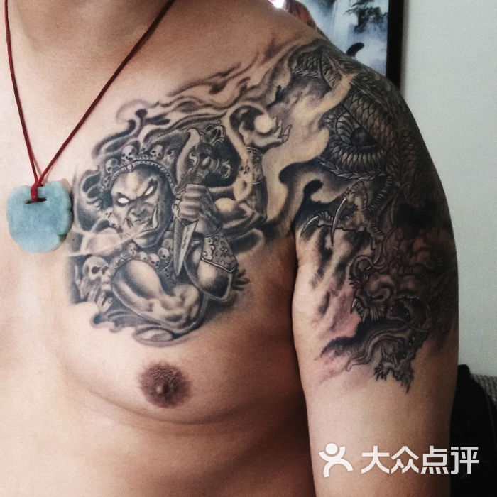 wuwotattoo龙 大黑天 半胛图片-北京纹身-大众点评网