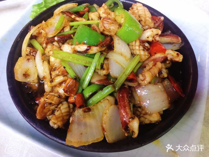 美旺鸡煲石锅鱼(桂庙新村店)铁板鱿鱼图片 - 第22张