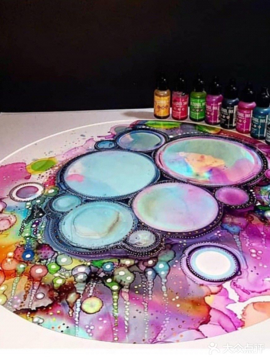 超美的水彩画酒精墨水画