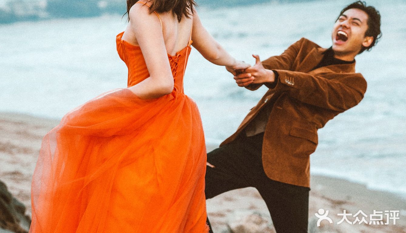 浪漫橙色可爱婚纱照 秦皇岛婚纱照