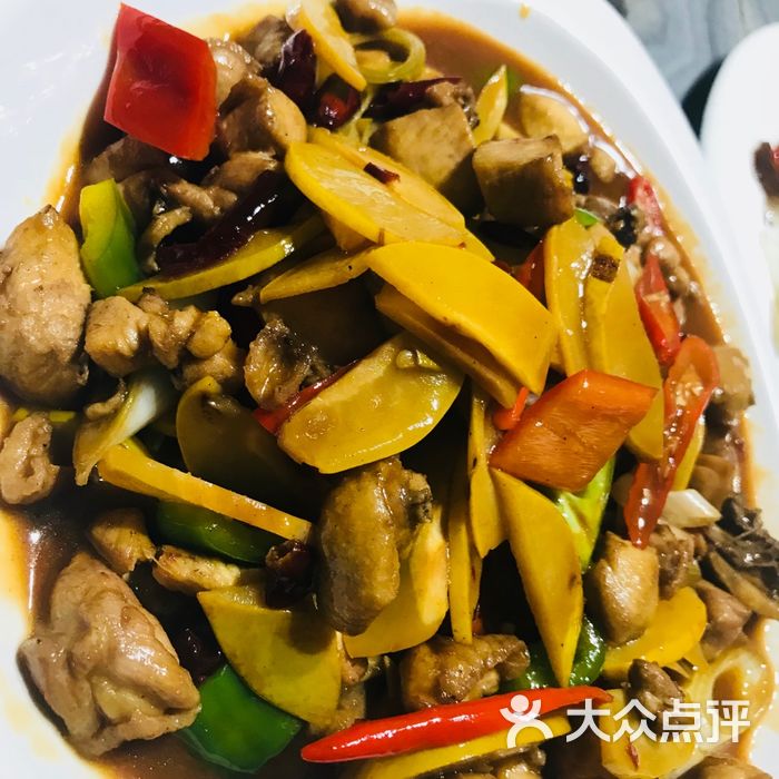 鹤庆人家酸木瓜炒鸡图片-北京云南菜/家常菜-大众点评网