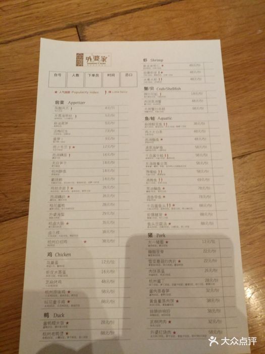 金牌外婆家(万象城店)菜单图片 - 第1655张