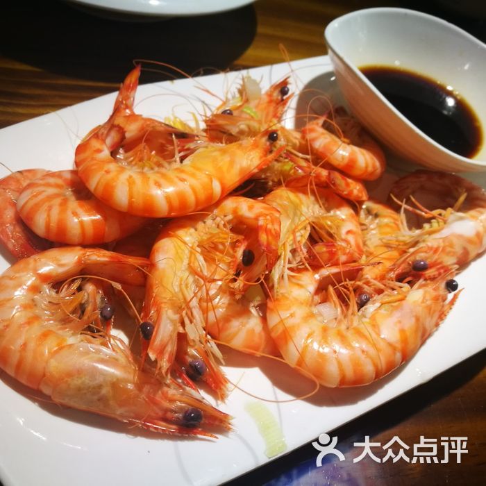 小渔庄海鲜清蒸基围虾图片-北京海鲜-大众点评网