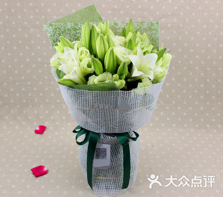 花想花店-百合龙胆花束图片-北京购物-大众点评网