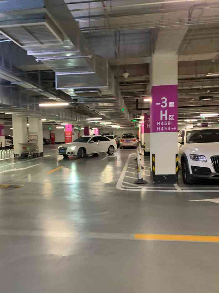 荟聚西红门购物中心停车场-"地下停车场同一区域设有