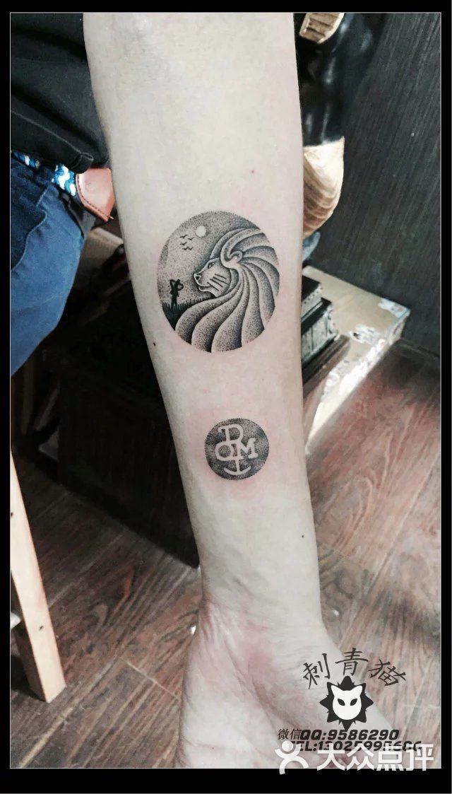 点刺狮子座纹身,#广西北海纹身#,#刺青