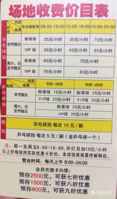 天河公园奥冠羽毛球馆价目表图片 第75张