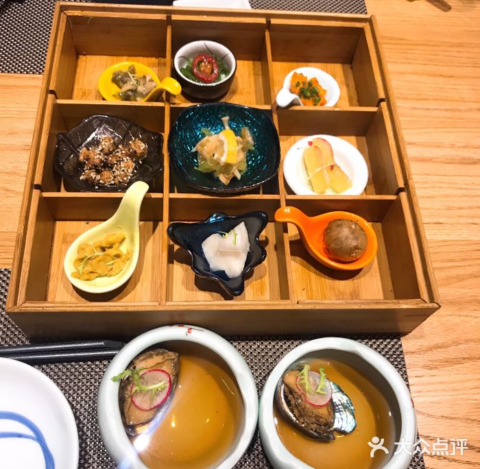 万鱼亭·鹤家新馆日本料理铁板烧(湖滨店)九宫格前菜图片