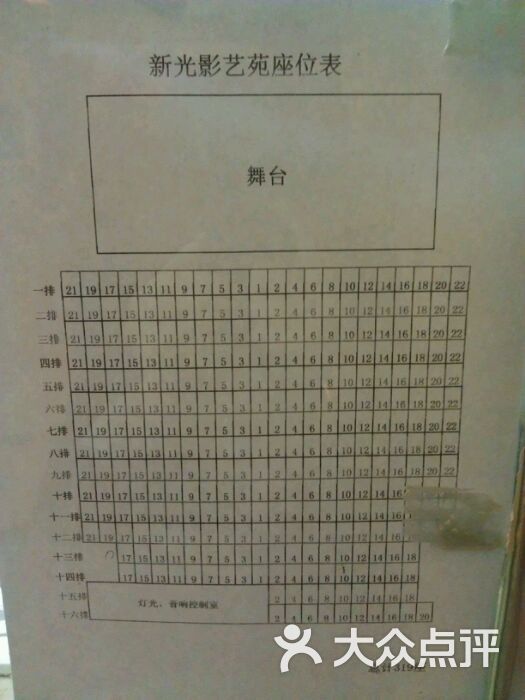 新光影艺苑座位表图片-北京电影院-大众点评网