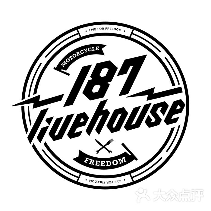 187 livehouse机车主题餐饮娱乐生活馆logo图片 - 第1张