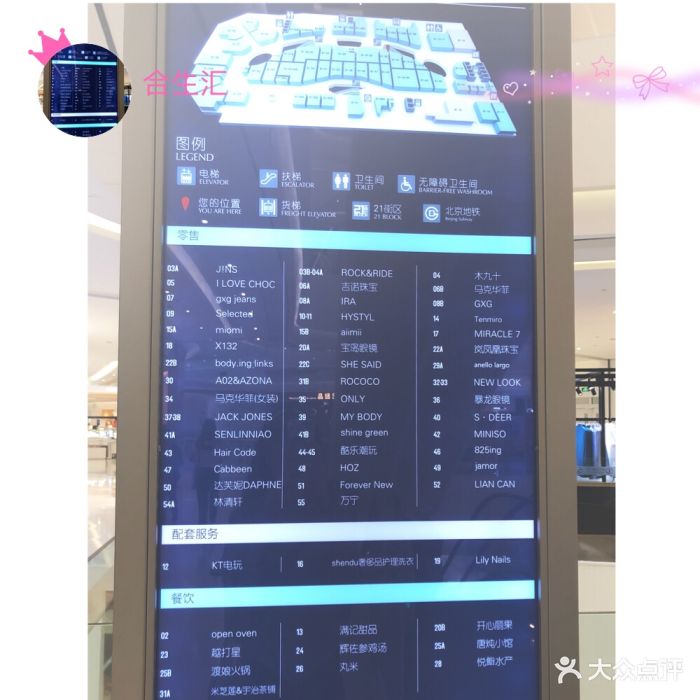 合生汇--楼层分布图图片-北京购物-大众点评网