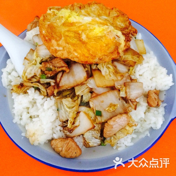 白菜烧肉盖浇饭