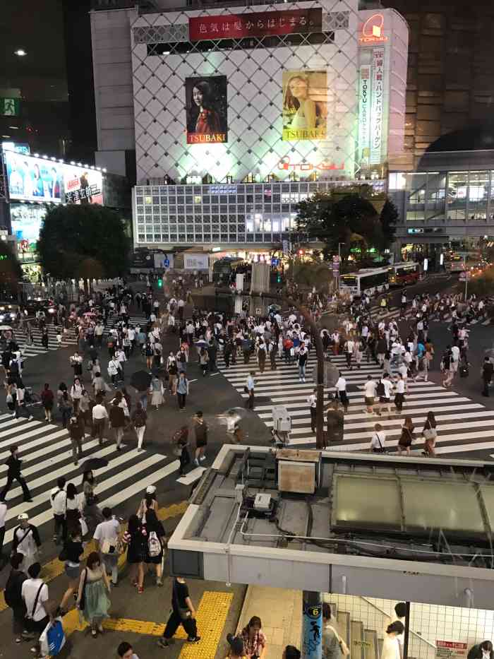 涉谷适合拍最繁忙十字路口的星巴克,就在忠犬八公塑像对面,很明显的.