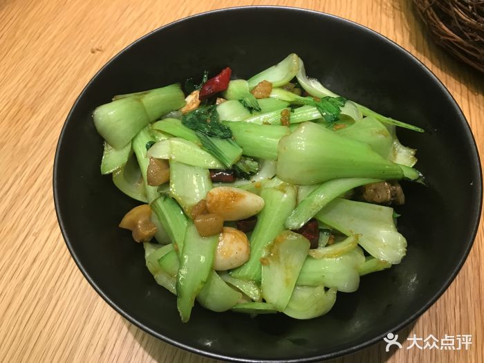 雁舍 湘食·茶点(大望路店)油渣炒上海青菜梗图片 - 第1998张