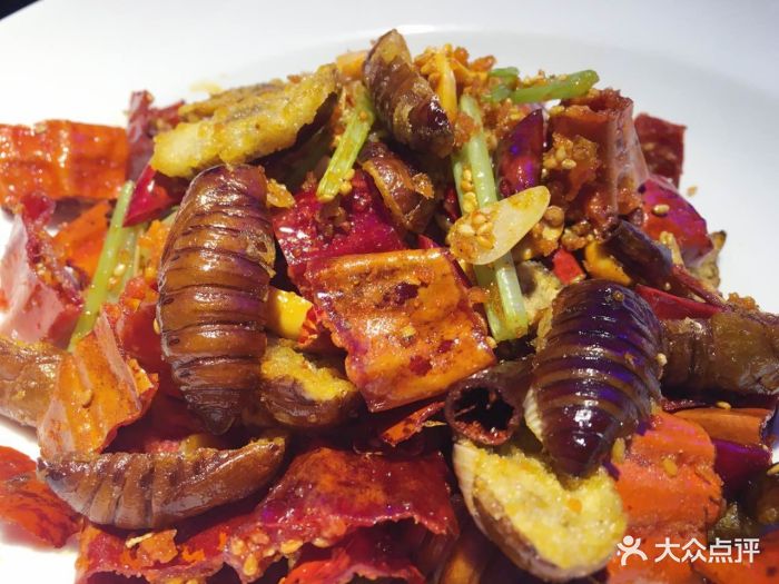 上关雪东北菜(龙之梦购物中心店)香辣蚕蛹图片 第14459张