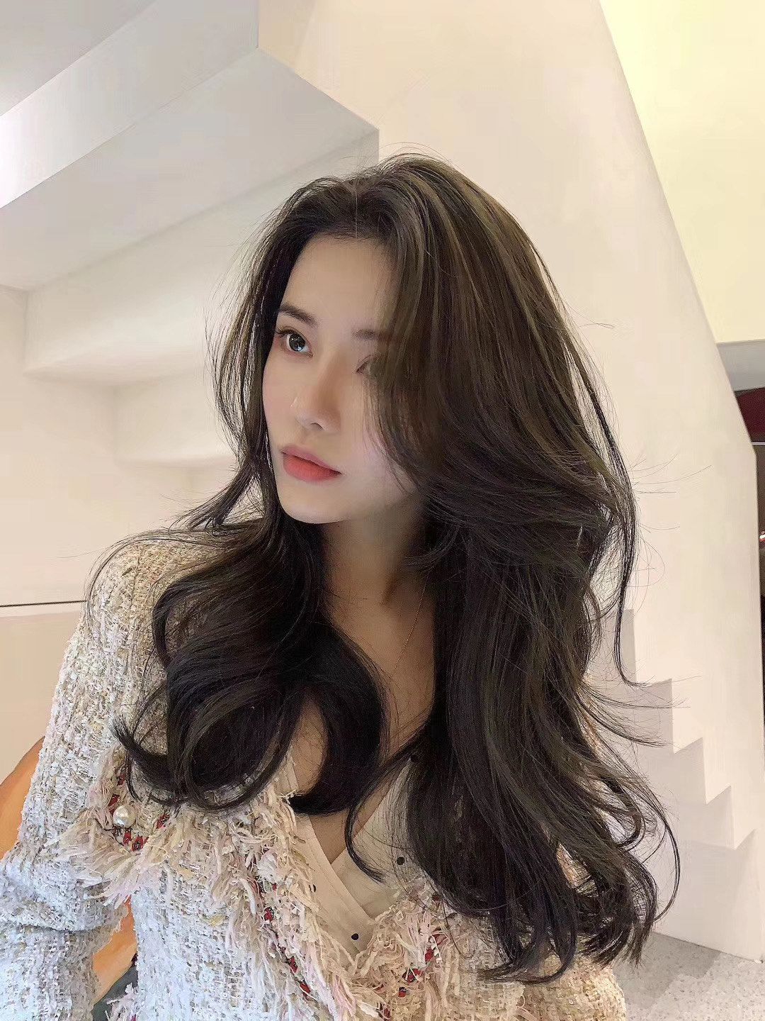 法式刘海长卷发,满满的少女感