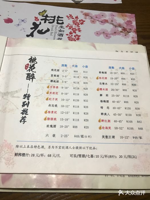 桃花醉小酒馆(沌口店)菜单图片