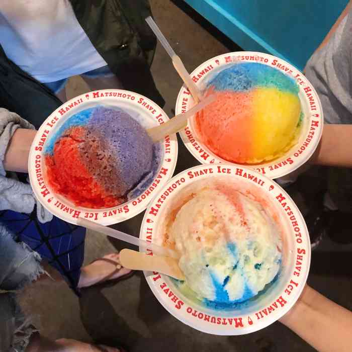 matsumoto shave ice-"haleiwa小镇上的彩虹刨冰店,很