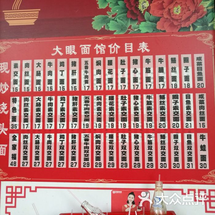 大眼面馆(博览汇广场店)菜单图片 - 第1张