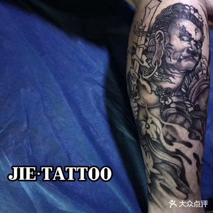 小腿不动明王 二阶未完待续 纹身师:杰tattoo刺青主理人 tianjinchina