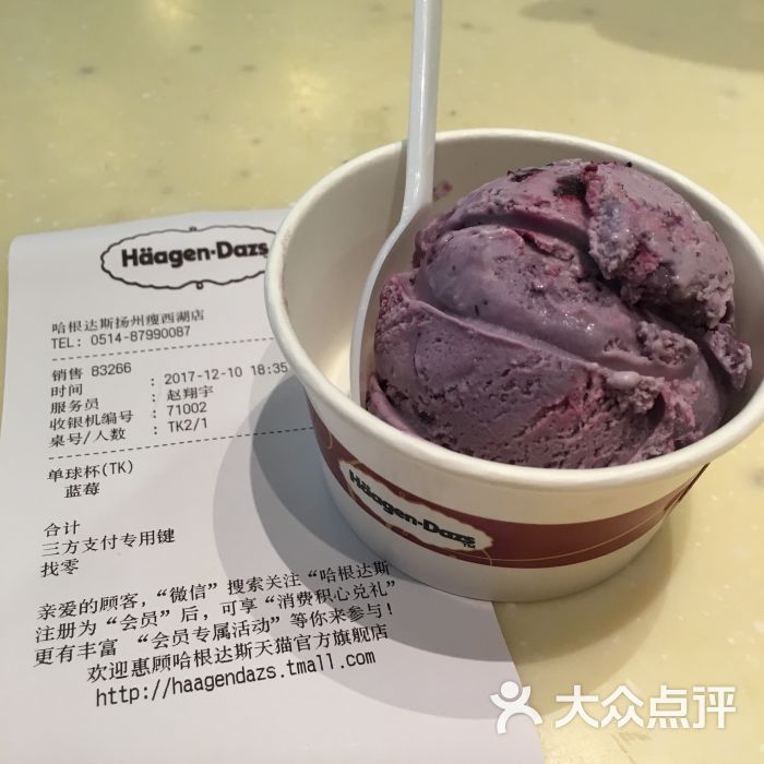 哈根达斯(扬州瘦西湖店)蓝莓冰激凌图片 - 第6张