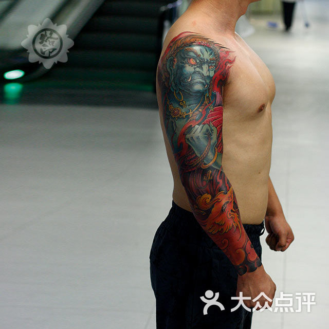 烙印刺青纹身-花臂不动明王纹身图片-北京丽人