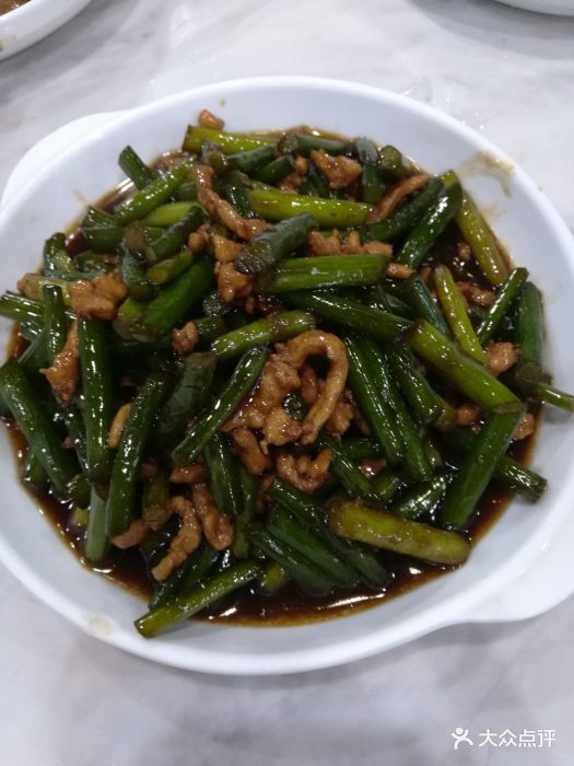 扬州小吃家常菜-蒜苗炒肉丝图片-上海美食-大众点评网