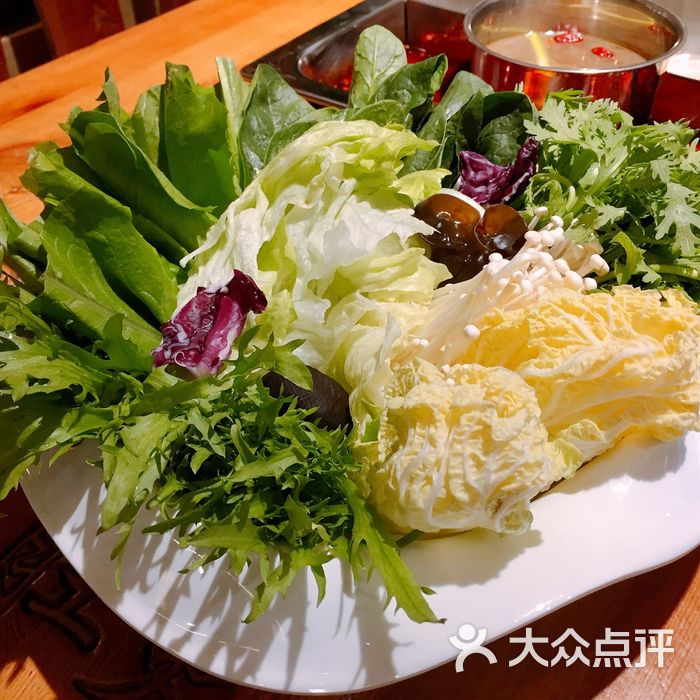 巴宇毛肚火锅·四季烧烤青菜素拼图片-北京火锅-大众