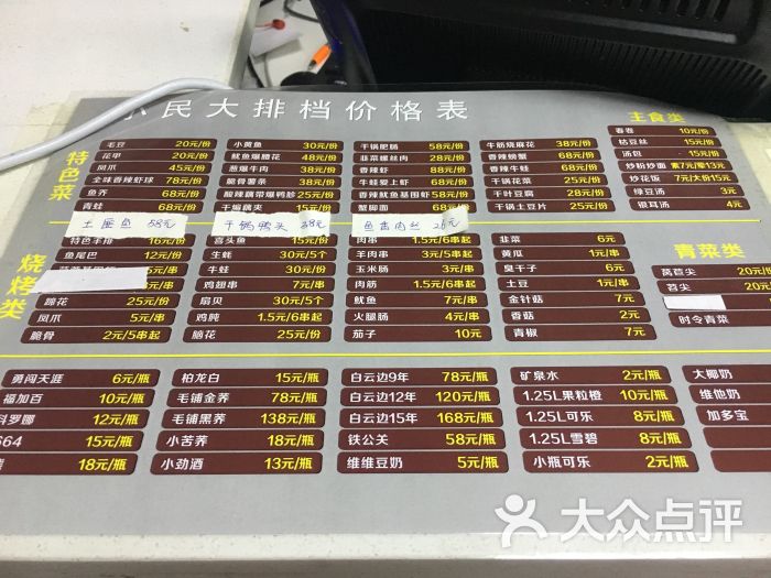 小民大排档--价目表图片-武汉美食-大众点评网