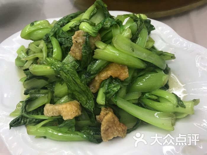 青菜香菇油渣