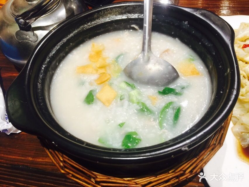 老街烧烤吊锅私房菜肉末青菜粥图片 - 第3张