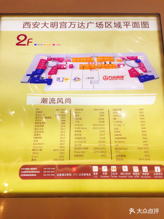 万达广场(大明宫店-楼层分布图 图片-西安购物-大众点评网