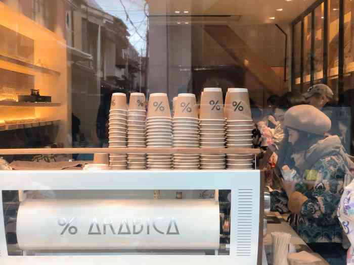 arabica(京都东山店"拿铁真的很好喝!感动,没白走上来.
