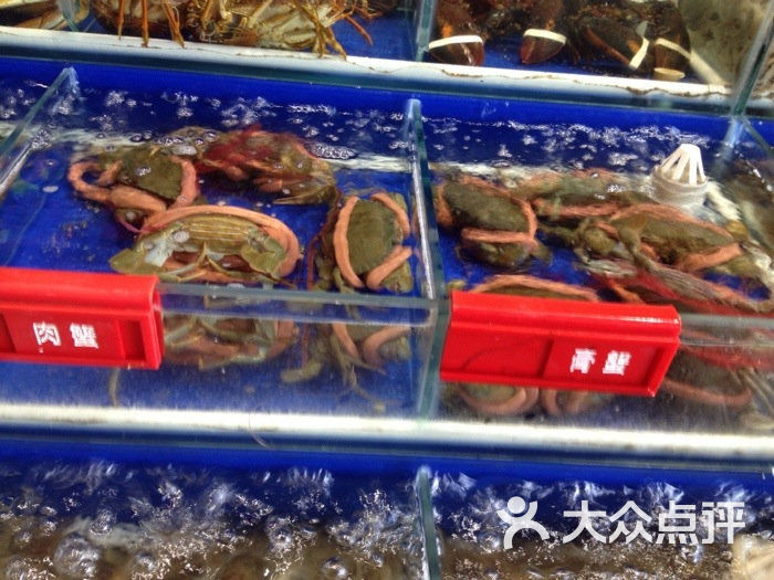 红海湾海产品商行(好鲜客天鹏海鲜1号)青膏蟹避风塘炒,姜葱炒,清蒸